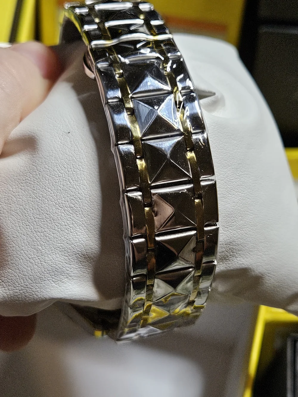 Invicta Specialty Men’s 41mm Watch – Silver Dial, Geometric Link Band